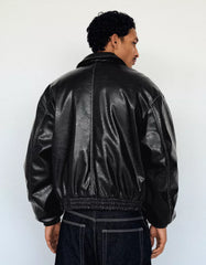 MEN'S LEATHER EFFECT JACKET