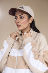 COLOR BLOCK DROP SHOULDER DRAWSTRING HEM UPPER & SWEATPANT