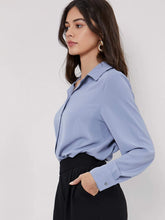 SOLID BUTTON FRONT DROP SHOULDER SHIRT