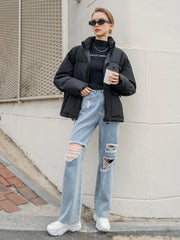 WOMEN'S CASUAL JACKET FRONT CARGO POCKETS