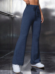 DRAWSTRING WAIST FLARE TROUSER