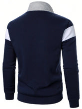 MEN COLOR BLOCK ZIP UP SWEATSHIRT