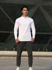 LIGHTWEIGHT STAND COLLAR ZIPPER CASUAL SLIM FIT SPORTS SHIRT