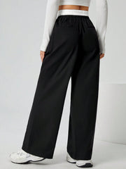 CONTRAST WAISTBAND TAILORED TROUSER