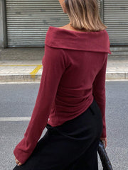 OPEN SHOULDER LONG SLEEVE TOP