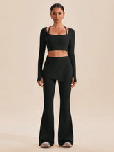 CORSET LONG SLEEVE FITTED CROPPED TOP AND BOTTOM