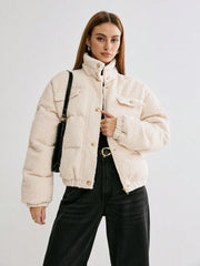 WOMEN'S CURL PLUSH QUILTED JACKET