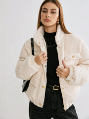 WOMEN'S CURL PLUSH QUILTED JACKET