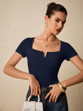 SOLID COLOR SLIM FIT SHORT SLEEVE TOP
