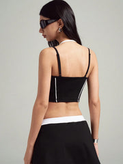 CASUAL SPORTS COLORBLOCK TRIM CROPPED CAMISOLE
