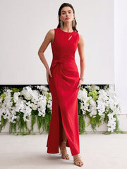 OW DETAIL SPLIT THIGH DRESS