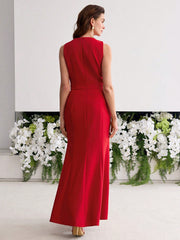 OW DETAIL SPLIT THIGH DRESS
