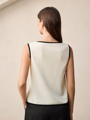 ASYMMETRIC HEM ROUND NECK TANK TOP
