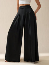 HIGH WAIST PLEATED WIDE LEG LOOSE CASUAL PANTS