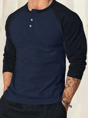 MEN'S CASUAL COLORBLOCK LONG SLEEVE T-SHIRT