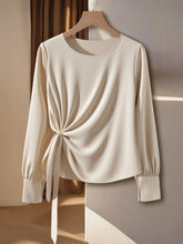 ELEGANT KNOTTED LONG SLEEVE BLOUSE