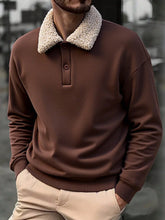 MEN'S CASUAL SHERPA COLLAR SWEATSHIRT