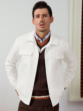 MEN'S SOLID COLOR LONG SLEEVE CASUAL JACKET