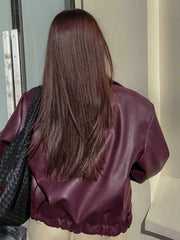 LOOSE FIT FAUX LEATHER JACKET