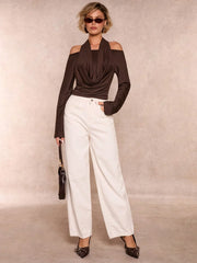 COWL NECK LONG SLEEVE TOP