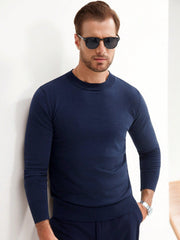 MEN SOLID ROUND NECK JUMPER