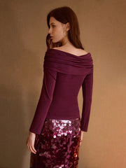 WOMEN'S ELEGANT OFF-SHOULDER T-SHIRT