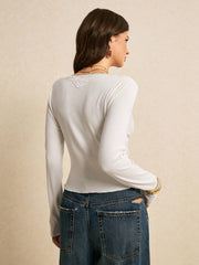 WOMEN'S CASUAL VERSATILE LACE TRIM TOP