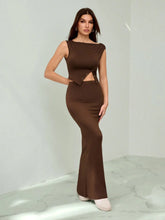 ASYMMETRICAL TOP AND LONG MERMAID CUT OUT MAXI SKIRT