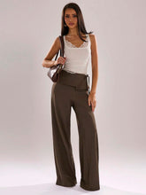 ASYMMETRIC TIE-WAIST MINIMALIST LOW-RISE PANTS