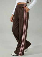 SIDE STRIPE WIDE LEG LOOSE PANTS