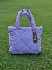 Quilted Tote Bag-Black