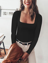 WOMEN'S SQUARE NECK FITTED TEE