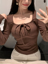 RIBBED KNIT FRONT CROP TOP