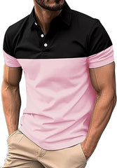 MEN COLOUR BLOCK SHORT SLEEVES POLO SHIRT