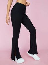SPLIT HEM FLARE LEG PANTS