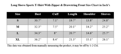 LONG SLEEVE SPORTS T-SHIRT WITH ZIPPER & DRAWSTRING FRONT
