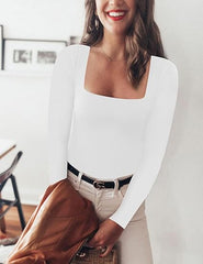 WOMEN'S SQUARE NECK FITTED TEE