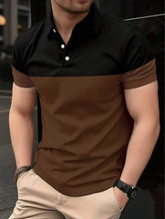 MEN COLOUR BLOCK SHORT SLEEVES POLO SHIRT