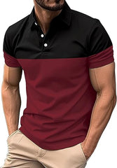 MEN COLOUR BLOCK SHORT SLEEVES POLO SHIRT