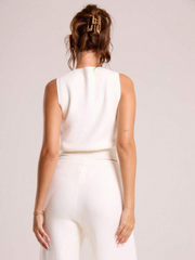 KNITTED BUTTON THROUGH VEST SUIT
