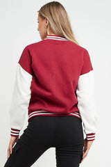 VARSITY BASEBALL UNISEX JACKET- WINE