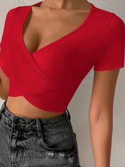 SOLID CROSSOVER CROP TEE