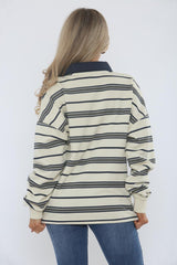 SOHO NY OVERSIZED STRIPED RUGBY POLO