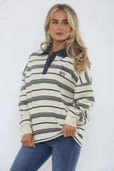SOHO NY OVERSIZED STRIPED RUGBY POLO