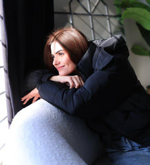 HOODED HEM DETAIL PUFFER JACKET