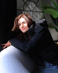 HOODED HEM DETAIL PUFFER JACKET