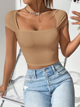 SOLID COLOR SLIM FIT CROPPED T-SHIRT