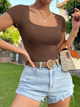 SOLID SQUARE NECK TEE