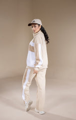 COLOR BLOCK DROP SHOULDER DRAWSTRING HEM UPPER & SWEATPANT