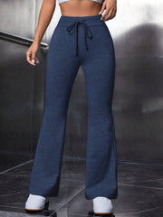 DRAWSTRING WAIST FLARE TROUSER